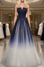 Blue Prom Dress Tulle LongProm Dresses