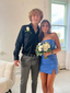 Blue Sheath Homecoming Dress Short Prom Dresses
