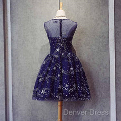 Blue Short Beautiful Homecoming Dresses Tulle Sleevelessprom Dresses, Blue Party Dresses