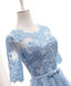 Blue Tulle Lace Long Prom Dress Blue Tulle Bridesmaid Dresses
