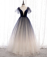Blue Tulle Long Prom Dress Blue Tulle Formal Dress