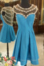 Blue Women Dress Homecoming Dress Cute Cocktail Dresses