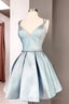 Cute Satin Short Prom Dress, A Line Homecoming Dresses