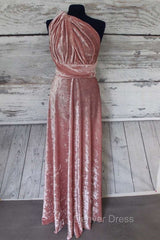 Blush Pink Velvet Infinity Convertible Bridesmaid Dresses