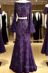 Boho Chic Mermaid Two Piece Lace Prom Dresses