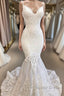 Amazing Appliques Tulle Mermaid Wedding Dresses