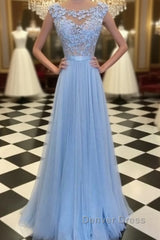 Bridelily Scoop Sleeveless Floor-Length With Applique Tulle Dresses