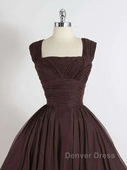 Brown A Line Short Prom Dresses Homecoming Dresses