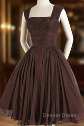 Brown A Line Short Prom Dresses Homecoming Dresses