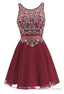 Burgundy Homecoming Dress,Short Dress,Graduation Prom Dress, Homecoming Dresses For Teens
