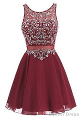 Burgundy Homecoming Dress,Short Dress,Graduation Party Dresses, Homecoming Dresses For Teens