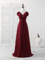Burgundy Lace Chiffon Long Prom Dress Burgundy Bridesmaid Dresses