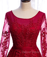 Burgundy Long Prom Dresses, Burgundy Formal Bridesmaid Dresses