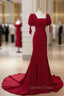 Burgundy Mermaid Long Prom Dress, Burgundy Prom Dresses
