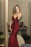Burgundy Mermaid Long Prom Dresses