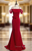Burgundy Mermaid Satin Spagehtti Straps Prom Dresses With Sash
