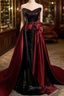 Burgundy Mermaid Sequins Satin Prom Dresses
