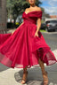 Burgundy Off The Shoulder Prom Dresses