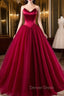 Burgundy Prom Dress Ball Gown Prom Dresses