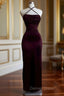 Burgundy Sheath Birthday Dress Long Prom Dresses
