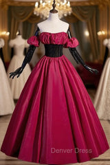 Burgundy Strapless Pleats Black Velvet Prom Dresses