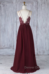 Burgundy tulle lace long prom Dresses burgundy lace evening Dresses