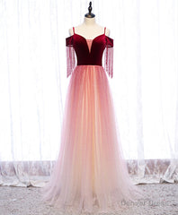 Burgundy Tulle Long Prom Dress Burgundy Tulle Formal Dress