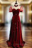Burgundy Velvet Backless High Neck Prom Dresses