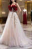 Burgundy Velvet Lace Long Prom Dress, A Line Off Shoulder Prom Dresses