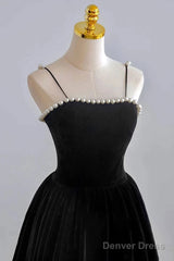 Burgundy Velvet Tea Length Prom Dress, Burgundy Evening Dress