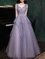 A Line Prom Dress Sparkle & Shine Dress Wedding Guest Birthday Floor Length Sleeveless Off Shoulder Tulle with Sequin Dresses