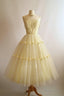 Vintage Yellow Dress, Homecoming Dresses