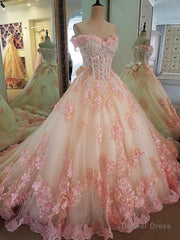 A Line Ball Gown Prom Dress, Long Evening Gown