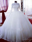 High Neck Long Sleeves Bridal Ball Gowns Wedding Dress, Bridal Gown Prom Dresses