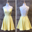 Yellow Short Homecoming Prom Dresses
