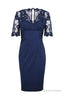 Eleagnt Short Sleeves Empire Navy Blue Short Mother Of The Bride Homecoming Dresses
