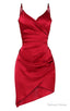 Burgundy Satin Short Homecoming Dresses