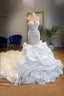 Elegant Sweetheart Lace Up Crystal Mermaid Wedding Dress, Prom Dresses