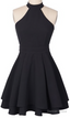 O Neck A Line Homecoming Dress, Sleeveless Chiffon Short Prom Dresses