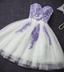 Cute Simple Tulle With Lace Applique Short Homecoming Prom Dress, Lovely Prom Dresses 2026