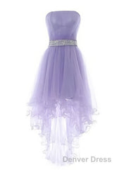 Wine Red Homecoming Dresses, Burgundy High Low Party Dresses with Beadings