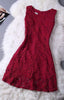 Elegant Lace Homecoming Dress, Sleeveless Dress, Burgundy Homecoming Dresses
