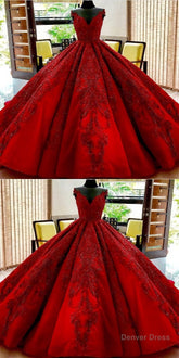 Gorgeous Royal Blue Appliques Beads Quinceanera Dresses, Formal Ball Gown Prom Dress