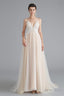 Champagne A Line Prom Dresses with Lace Top