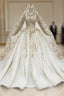 Champagne Ball Gowns Tulle Halter Backless Sequins Beading Wedding Dresses