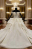 Champagne Ball Gowns Tulle Off the Shoulder Appliques Beading Sequins Wedding Dresses