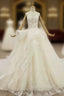 Champagne Ball Gown Tulle Sweetheart Appliques Wedding Dresses