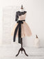 Champagne Lace Short Prom Dress, Champagne Homecoming Dresses