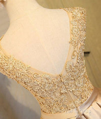 Champagne Lace Short Prom Dresses, Cute Homecoming Dresses