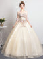 Champagne Sweet 16 Gowns Long Prom Dress, Straps Prom Dresses